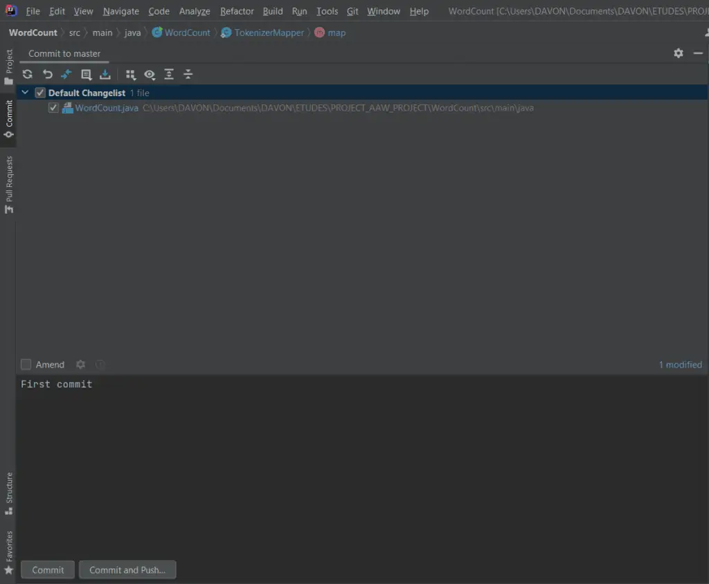 commit intellij