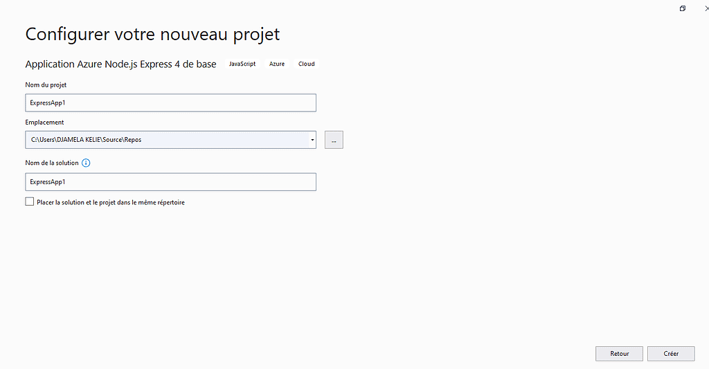 configuration nouveau projet