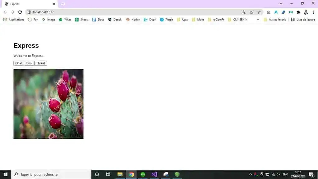 lancement application node js