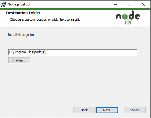 setup destination folder