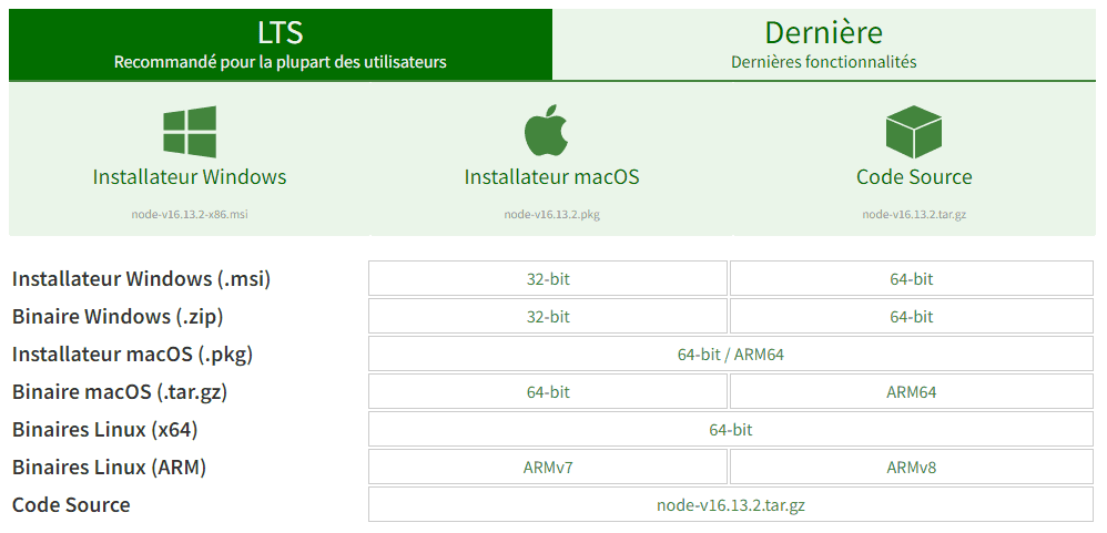 site telechargement node js